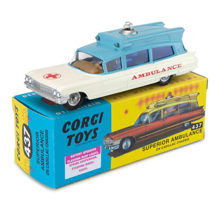 Amazon | コーギー 1/54 キャデラック 救急車 ブルー/ホワイト CORGI